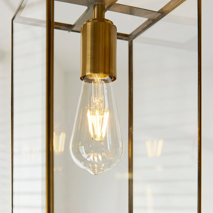 Hammond Aged Brass & Clear Glass Pendant Ceiling Light