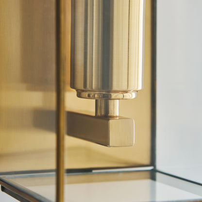 Hammond Aged Brass & Clear Glass Wall Light