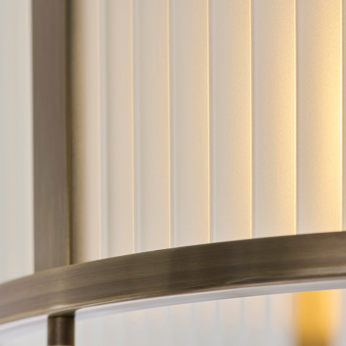 Ridgeton Antique Brass & Frosted Ribbed Glass Flush Ceiling Light