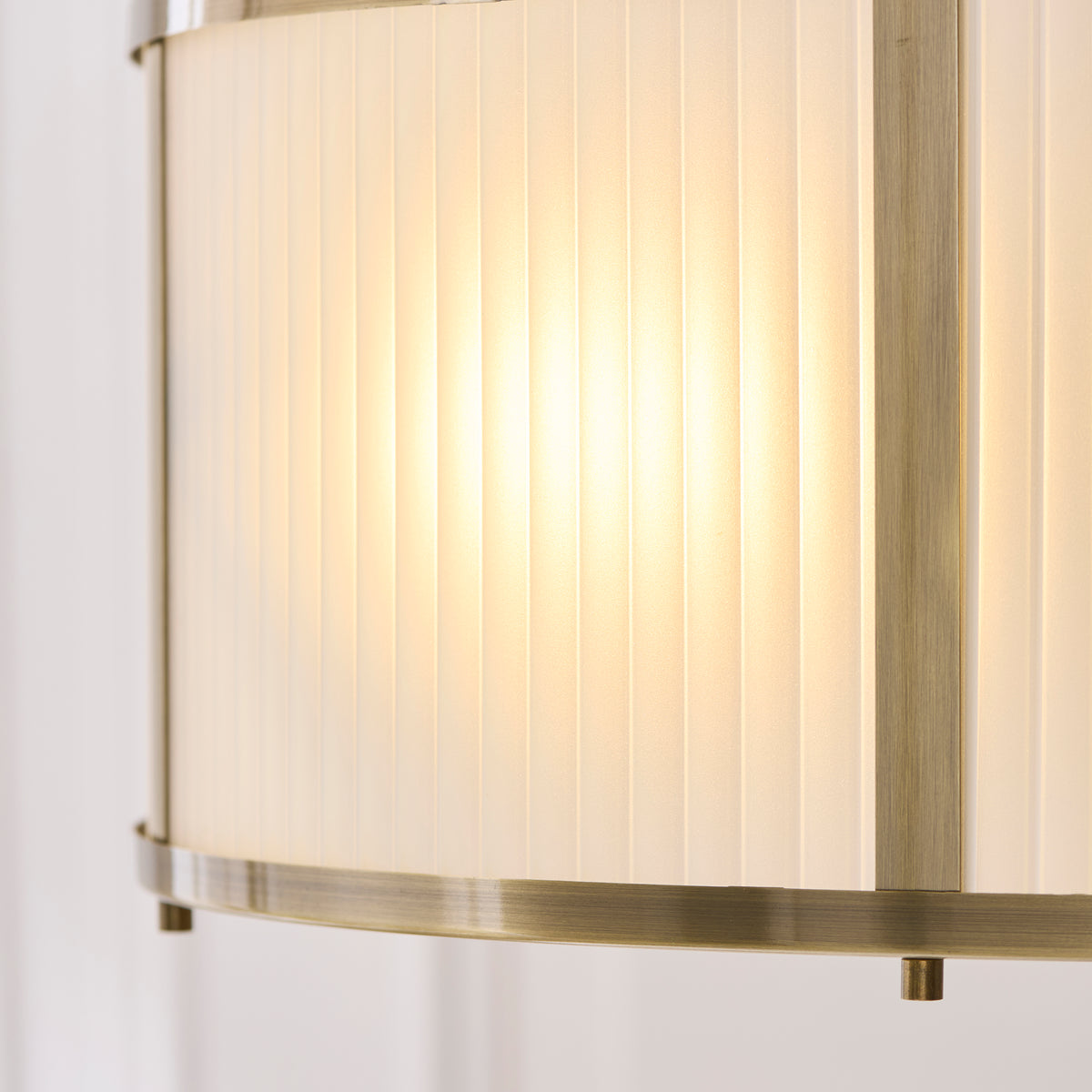 Ridgeton 3 Light Antique Brass & Frosted Glass Pendant Ceiling Light
