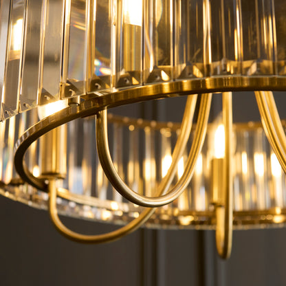 Visconti 5 Light Antique Brass & Clear Glass Ceiling Light
