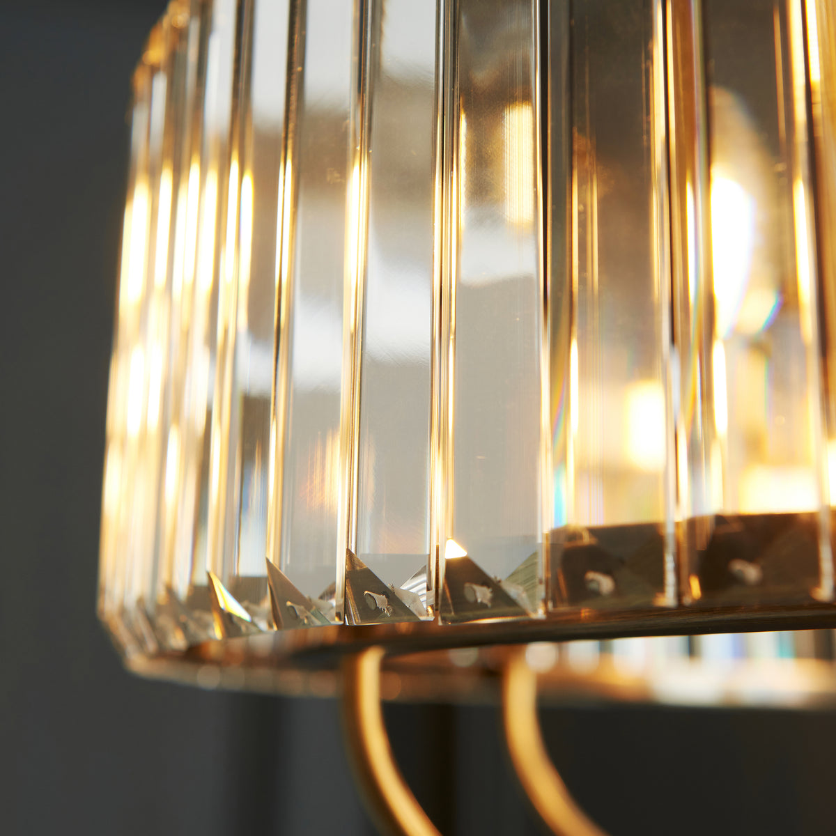Visconti 8 Light Antique Brass & Clear Glass Pendant Ceiling Light