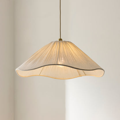 Isabella Aged Brass & White Scalloped Pendant Ceiling Light