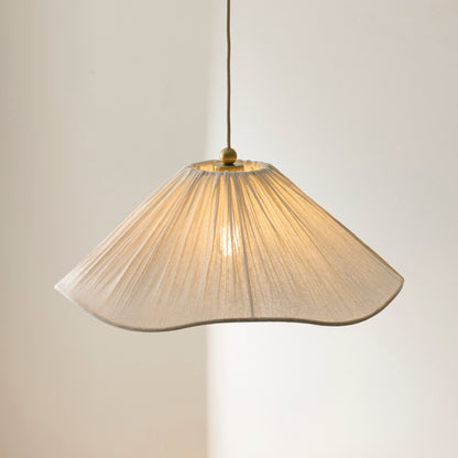 Isabella Aged Brass & White Scalloped Pendant Ceiling Light