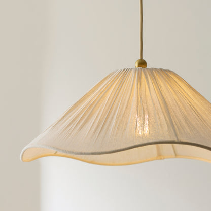Isabella Aged Brass & White Scalloped Pendant Ceiling Light