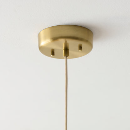 Isabella Aged Brass & White Scalloped Pendant Ceiling Light