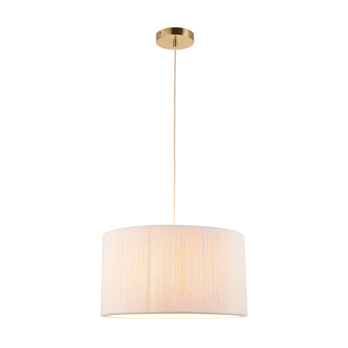 Noah Cream Cotton Cord Pendant Ceiling Light
