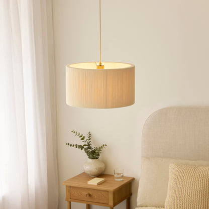 Noah Cream Cotton Cord Pendant Ceiling Light