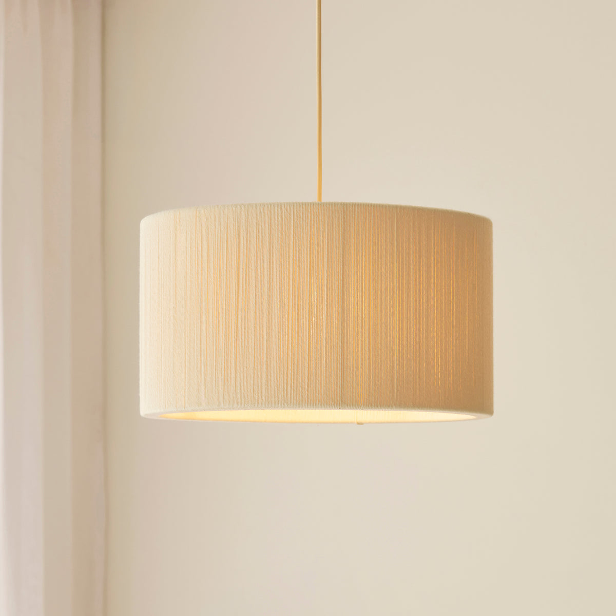 Noah Cream Cotton Cord Pendant Ceiling Light