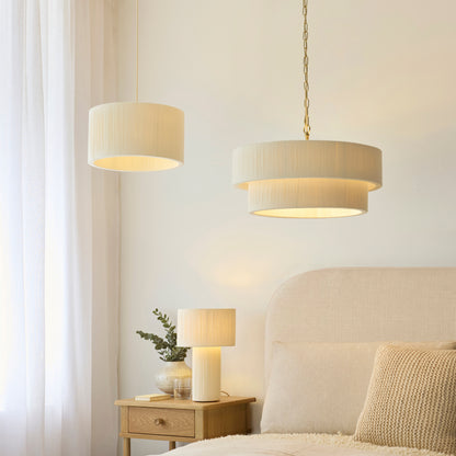 Noah Cream Cotton Cord Pendant Ceiling Light