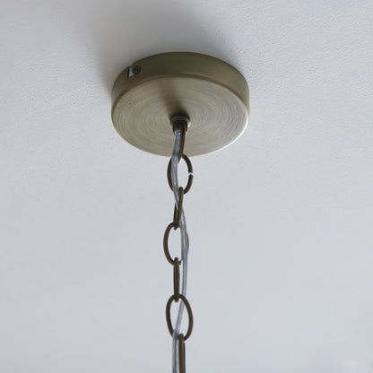 Lucille 3 Light Antique Brass & Clear Glass Pendant Ceiling Light