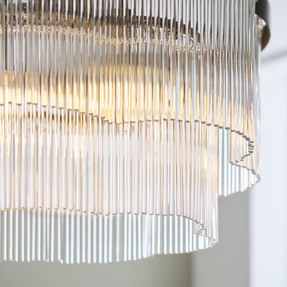 Lucille 5 Light Antique Brass & Clear Glass Pendant Ceiling Light