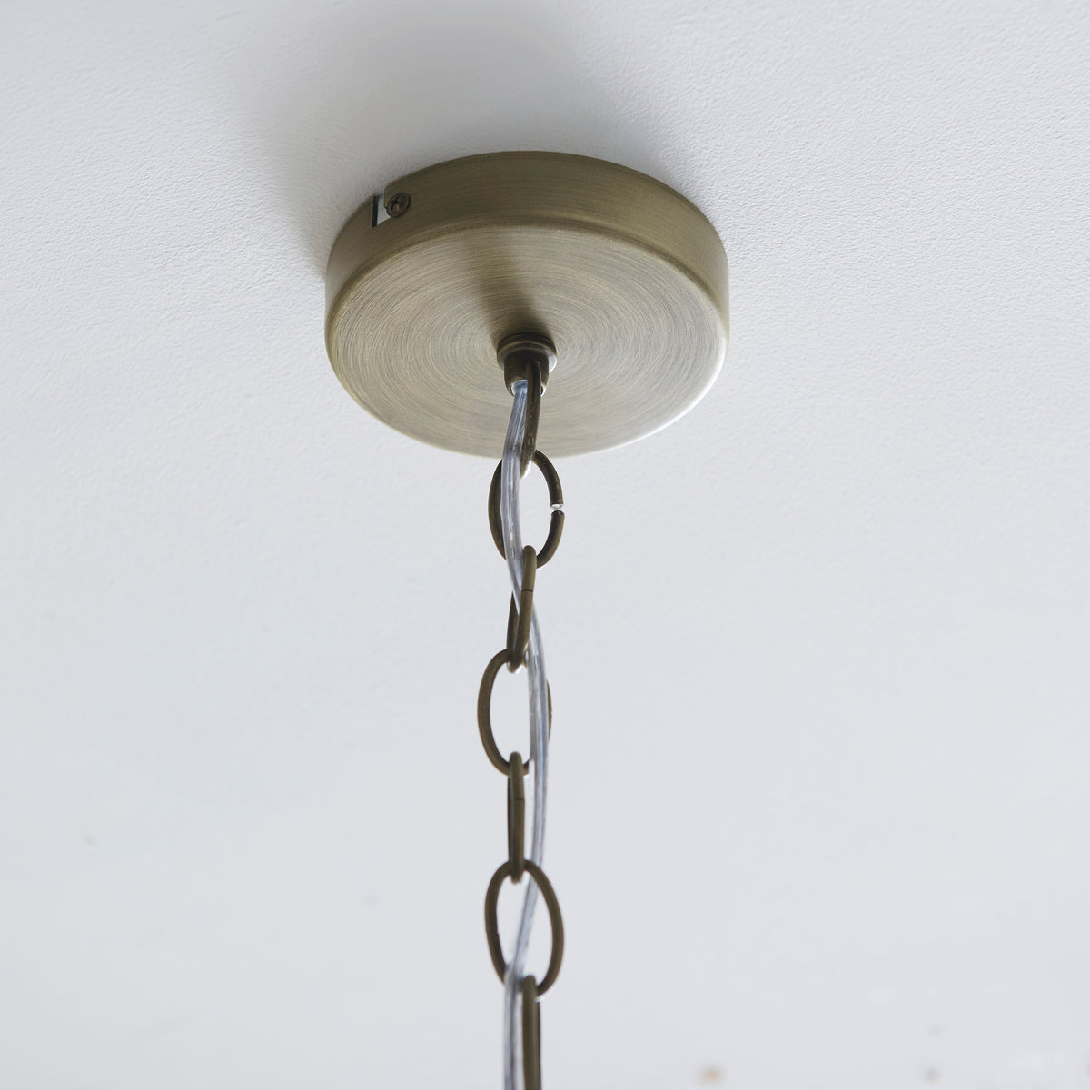 Lucille 5 Light Antique Brass & Clear Glass Pendant Ceiling Light