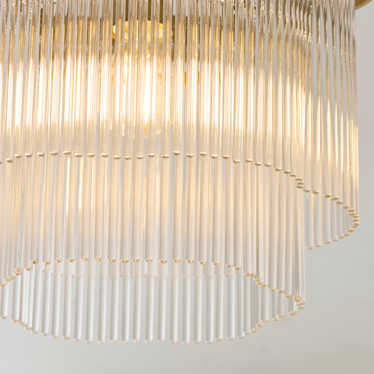 Lucille Antique Brass & Clear Glass Flush Ceiling Light