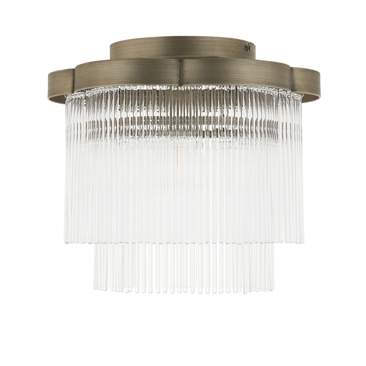 Lucille Antique Brass & Clear Glass Flush Ceiling Light