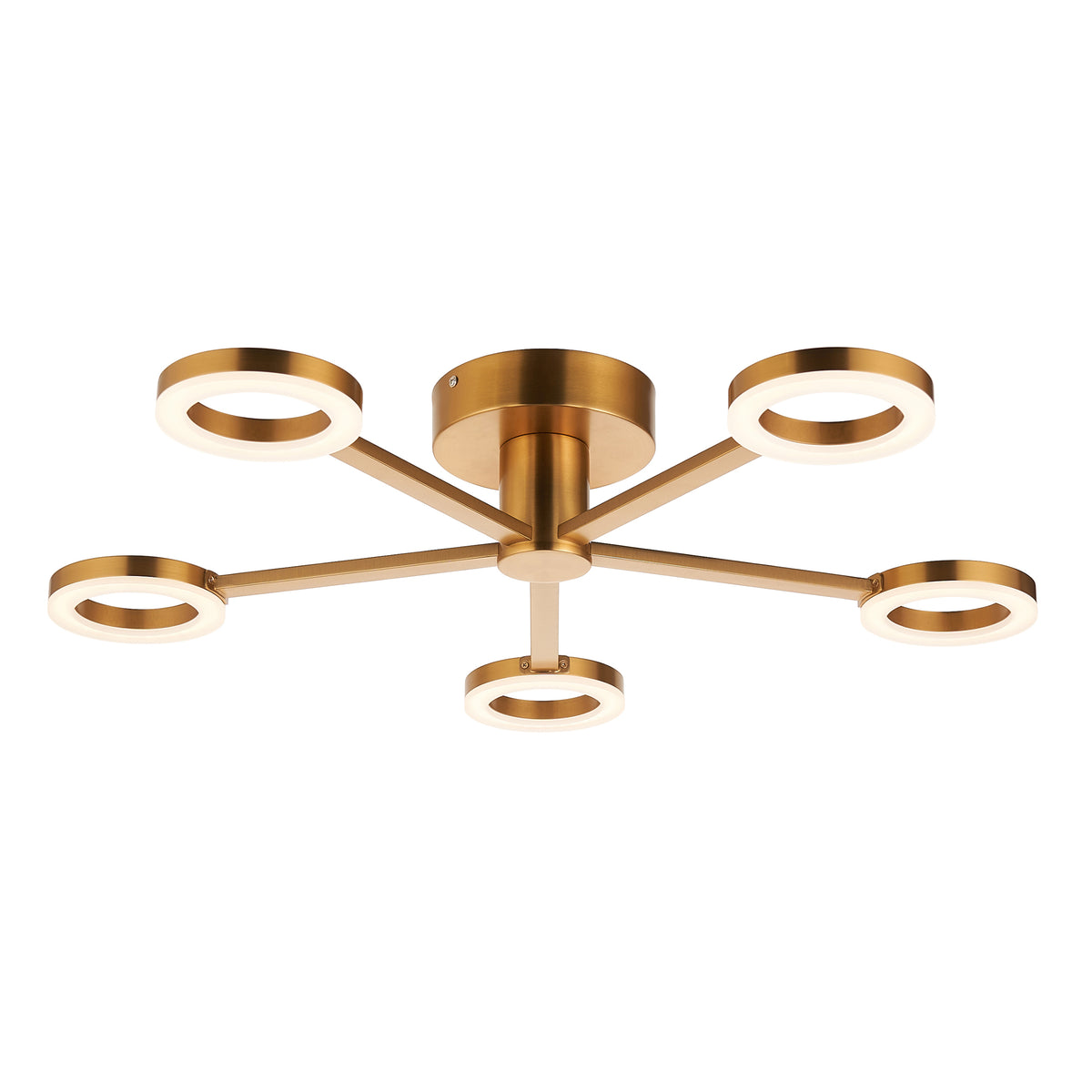 Scout 5 Light Warm Brass LED Semi-Flush Ceiling Light