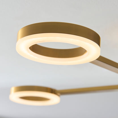 Scout 5 Light Warm Brass LED Semi-Flush Ceiling Light
