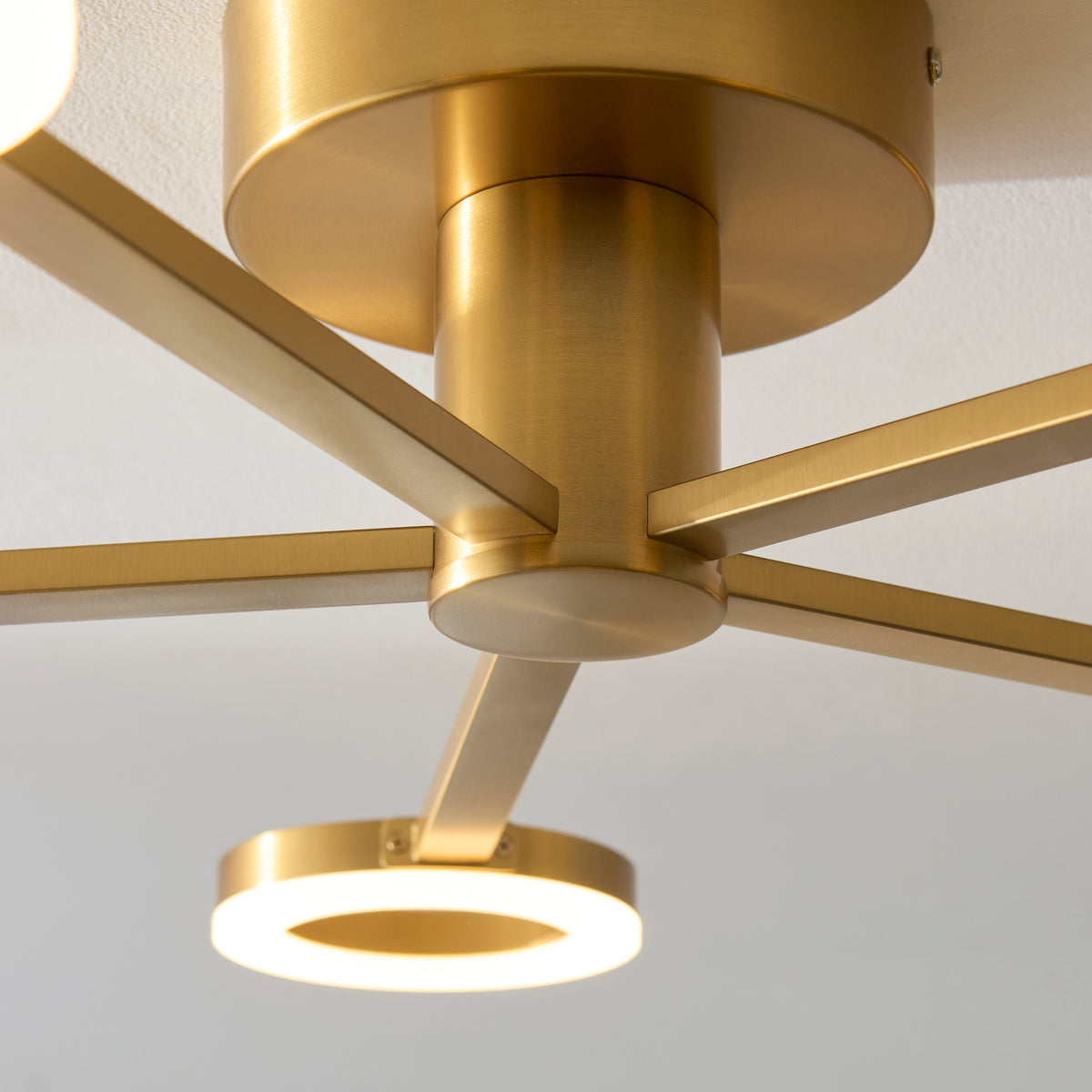Scout 5 Light Warm Brass LED Semi-Flush Ceiling Light