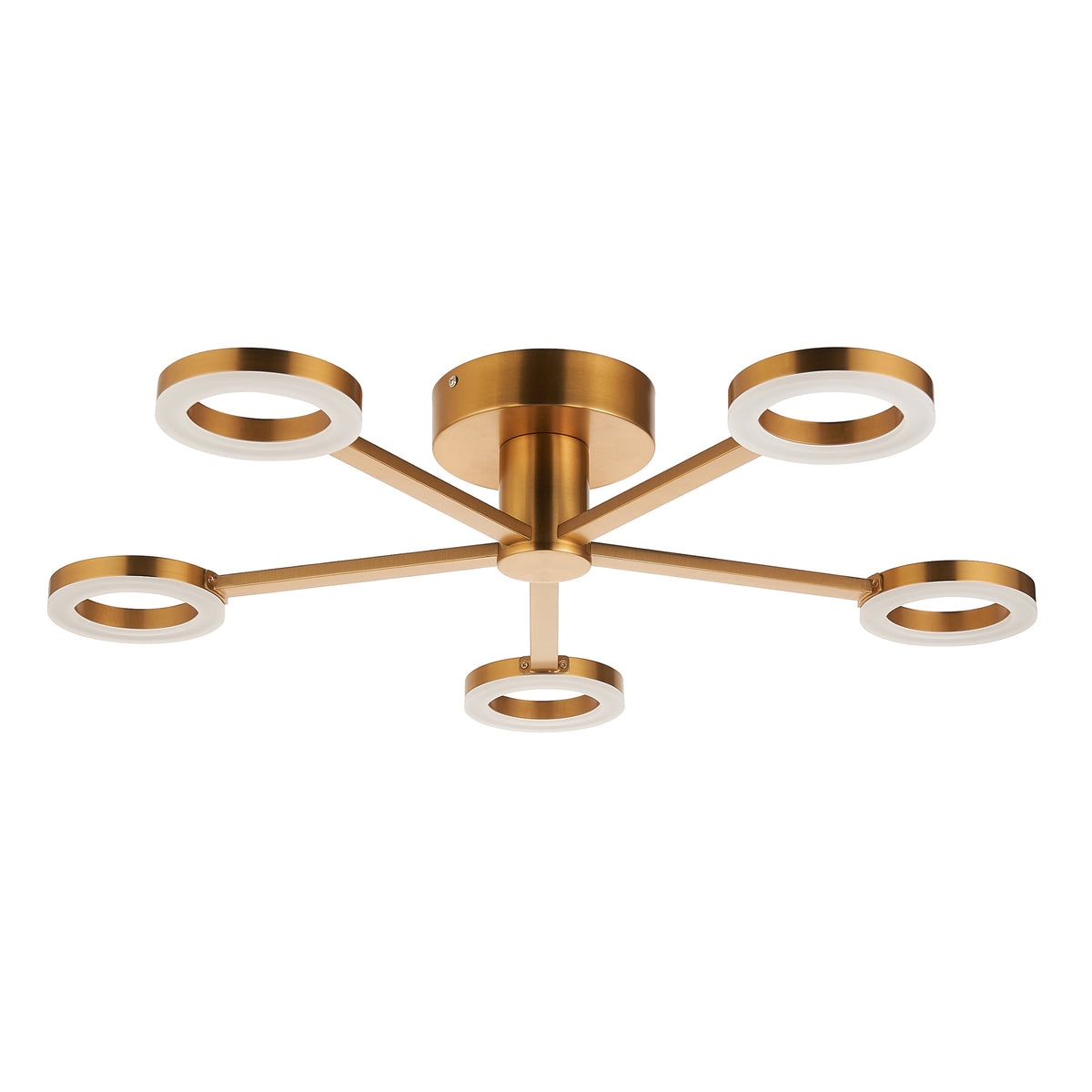 Scout 5 Light Warm Brass LED Semi-Flush Ceiling Light