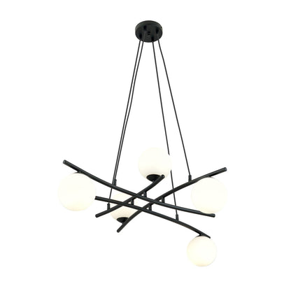 Essa 5 Light Pendant Black & White
