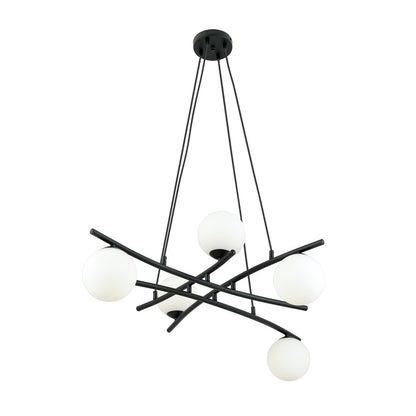Essa 5 Light Pendant Black & White