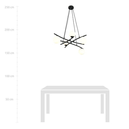 Essa 5 Light Pendant Black & White