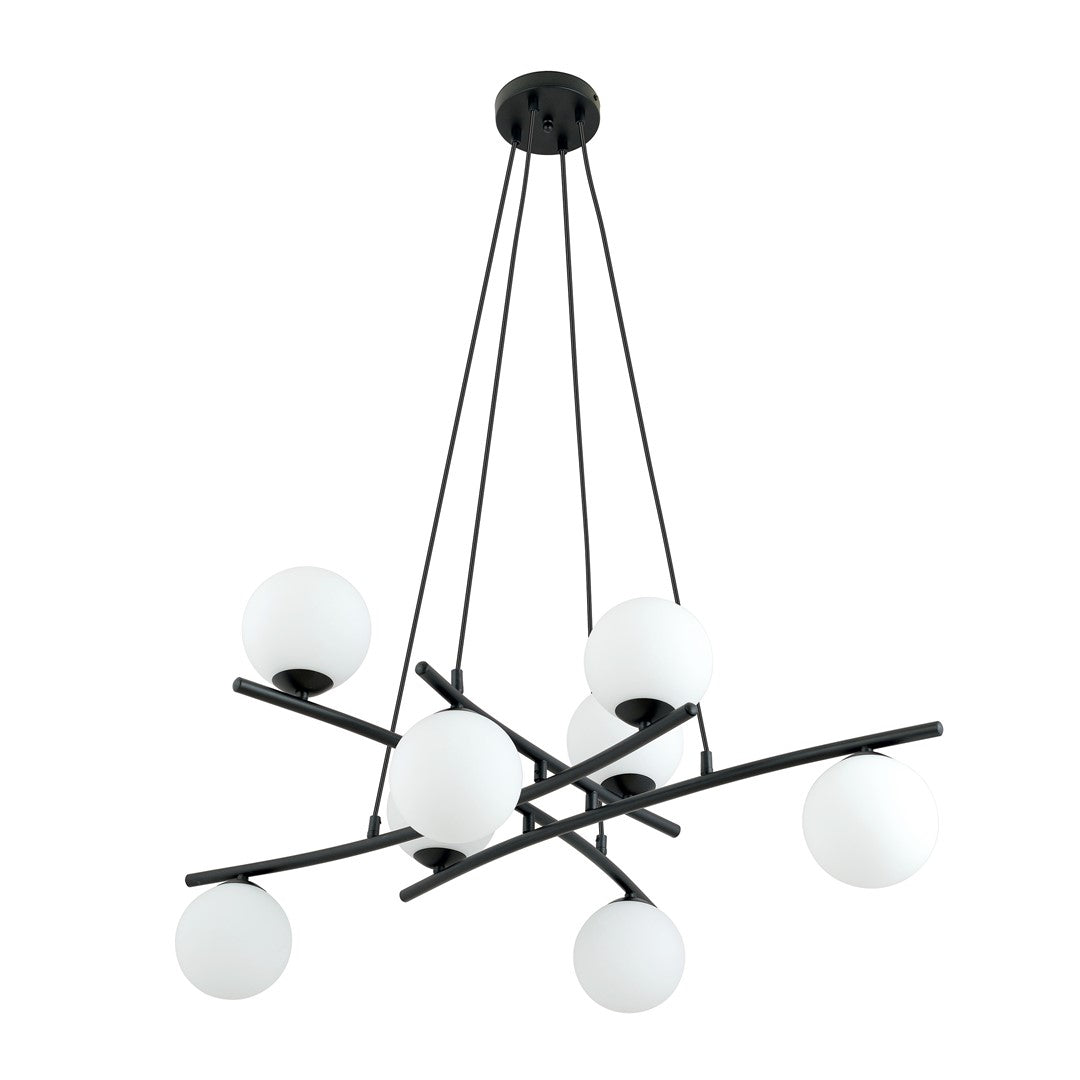 Essa 8 Light Pendant Black & White