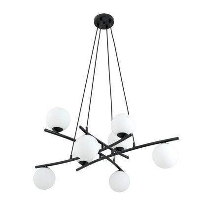 Essa 8 Light Pendant Black & White