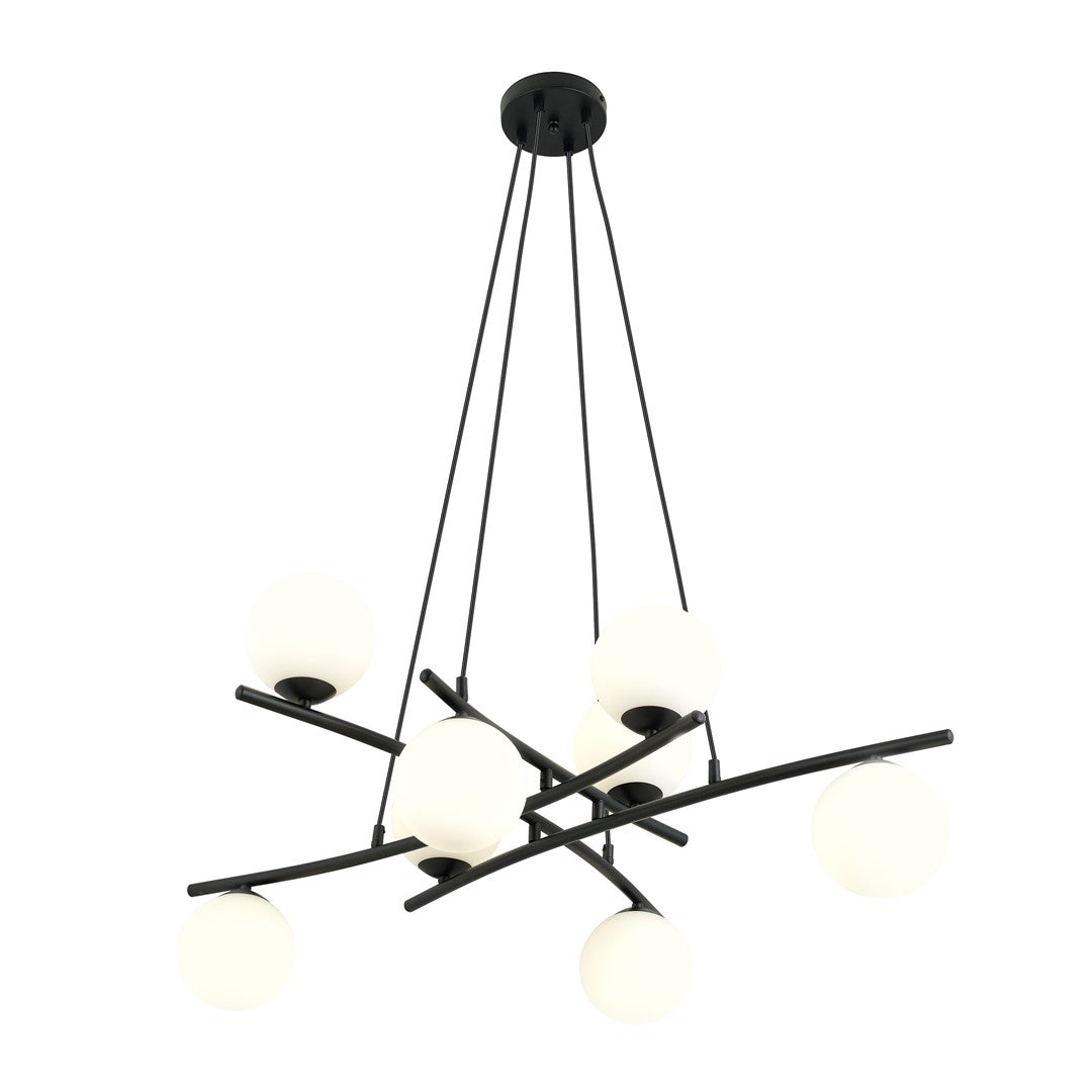 Essa 8 Light Pendant Black & White