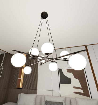 Essa 8 Light Pendant Black & White