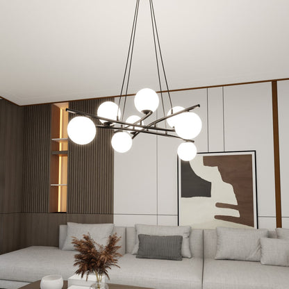 Essa 8 Light Pendant Black & White