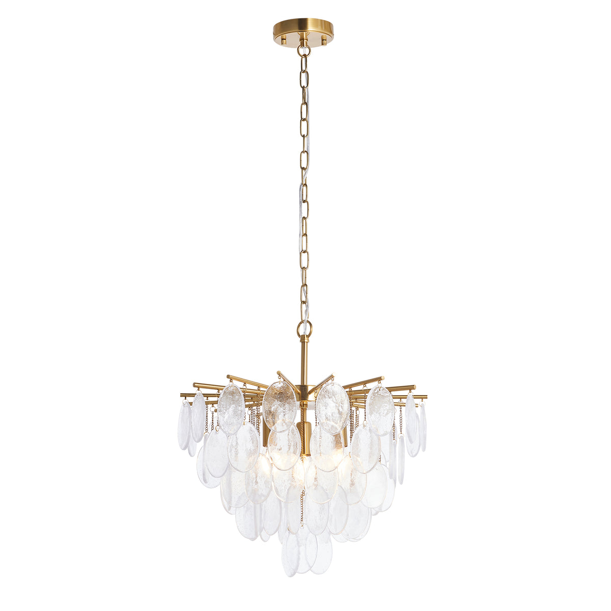 Loretta 3 Light Aged Brass & Bubble Glass Pendant Ceiling Light