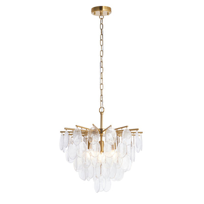 Loretta 3 Light Aged Brass & Bubble Glass Pendant Ceiling Light