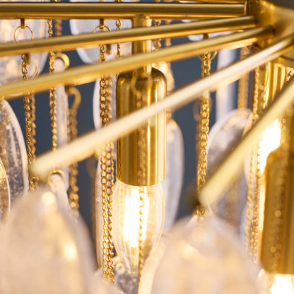 Loretta 3 Light Aged Brass & Bubble Glass Pendant Ceiling Light