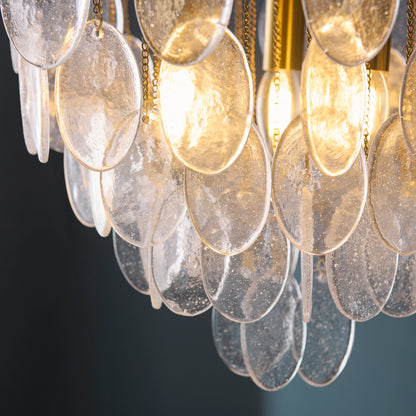 Loretta 3 Light Aged Brass & Bubble Glass Pendant Ceiling Light