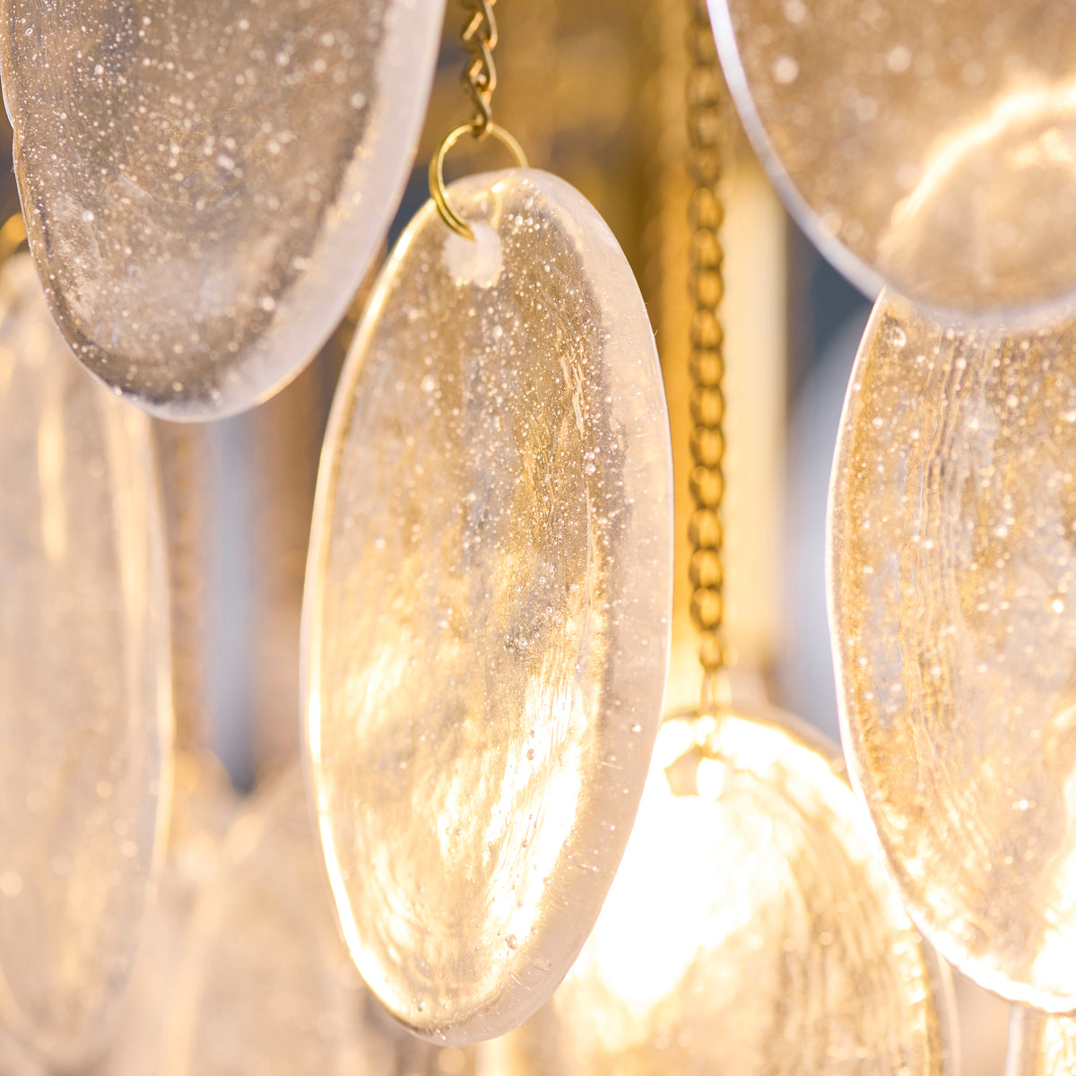 Loretta 3 Light Aged Brass & Bubble Glass Pendant Ceiling Light