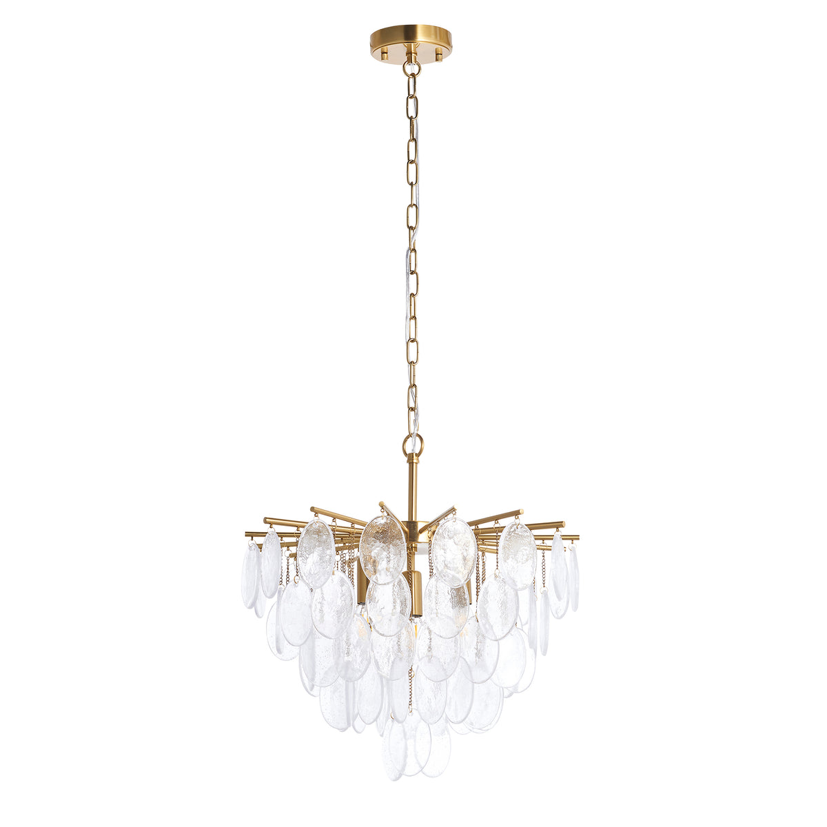 Loretta 3 Light Aged Brass & Bubble Glass Pendant Ceiling Light
