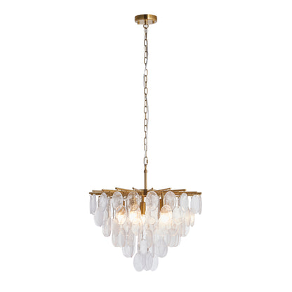 Loretta 5 Light Aged Brass & Bubble Glass Pendant Ceiling Light