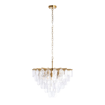 Loretta 5 Light Aged Brass & Bubble Glass Pendant Ceiling Light