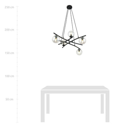 Essa 5 Light Pendant Black