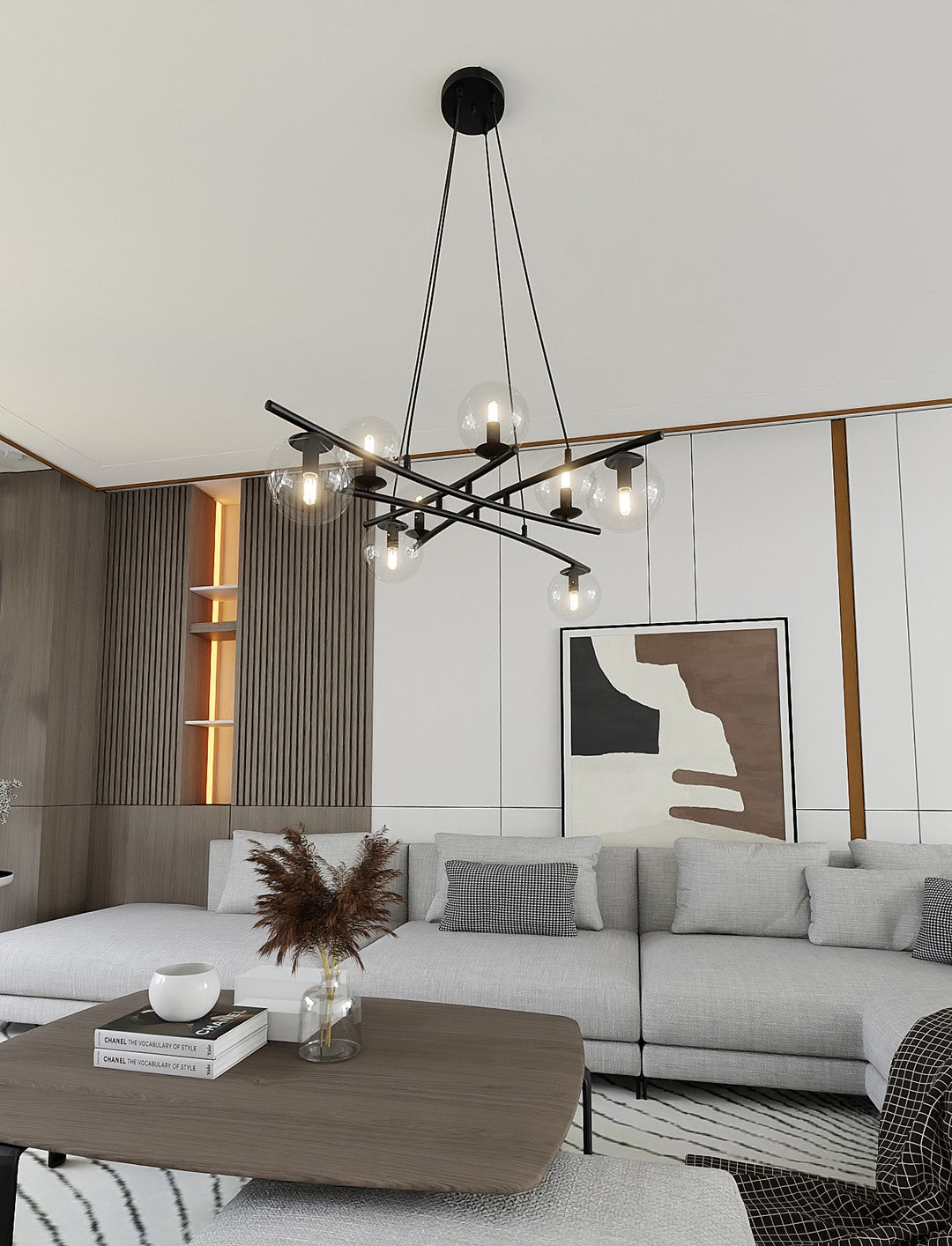 Essa 8 Light Pendant Black