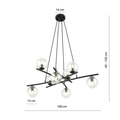 Essa 8 Light Pendant Black