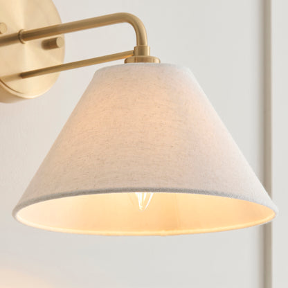 Wallbridge Aged Brass & Linen Wall Light