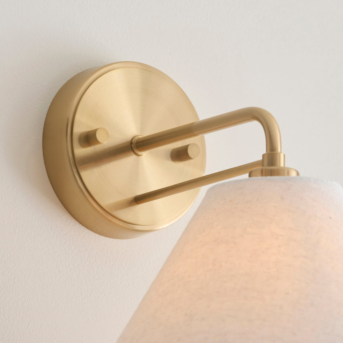 Wallbridge Aged Brass & Linen Wall Light