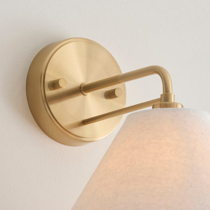 Wallbridge Aged Brass & Linen Wall Light