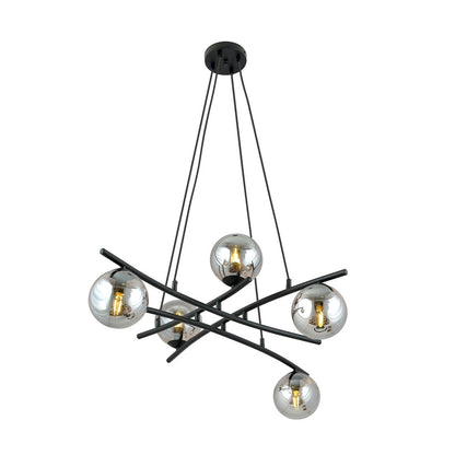 Essa 5 Light Pendant Black & Graphite