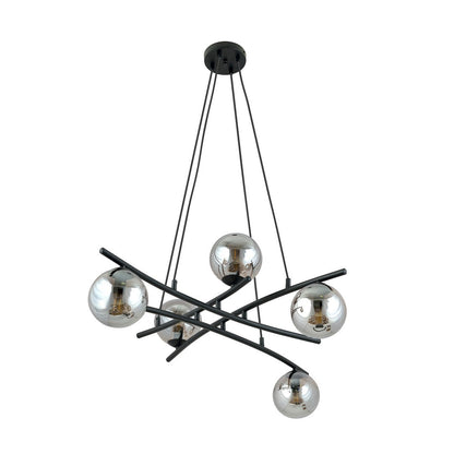 Essa 5 Light Pendant Black & Graphite