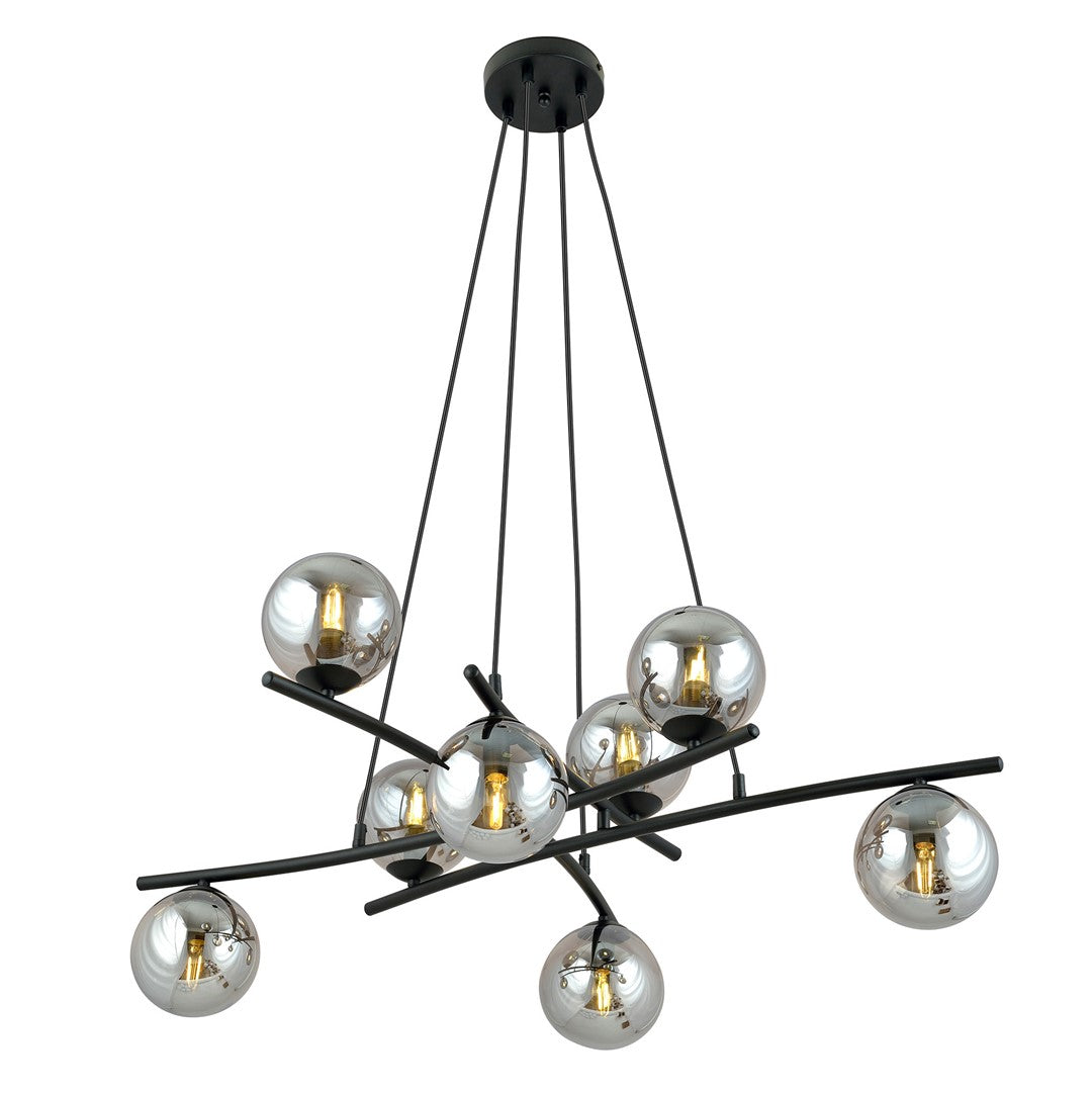 Essa 8 Light Pendant Black & Graphite
