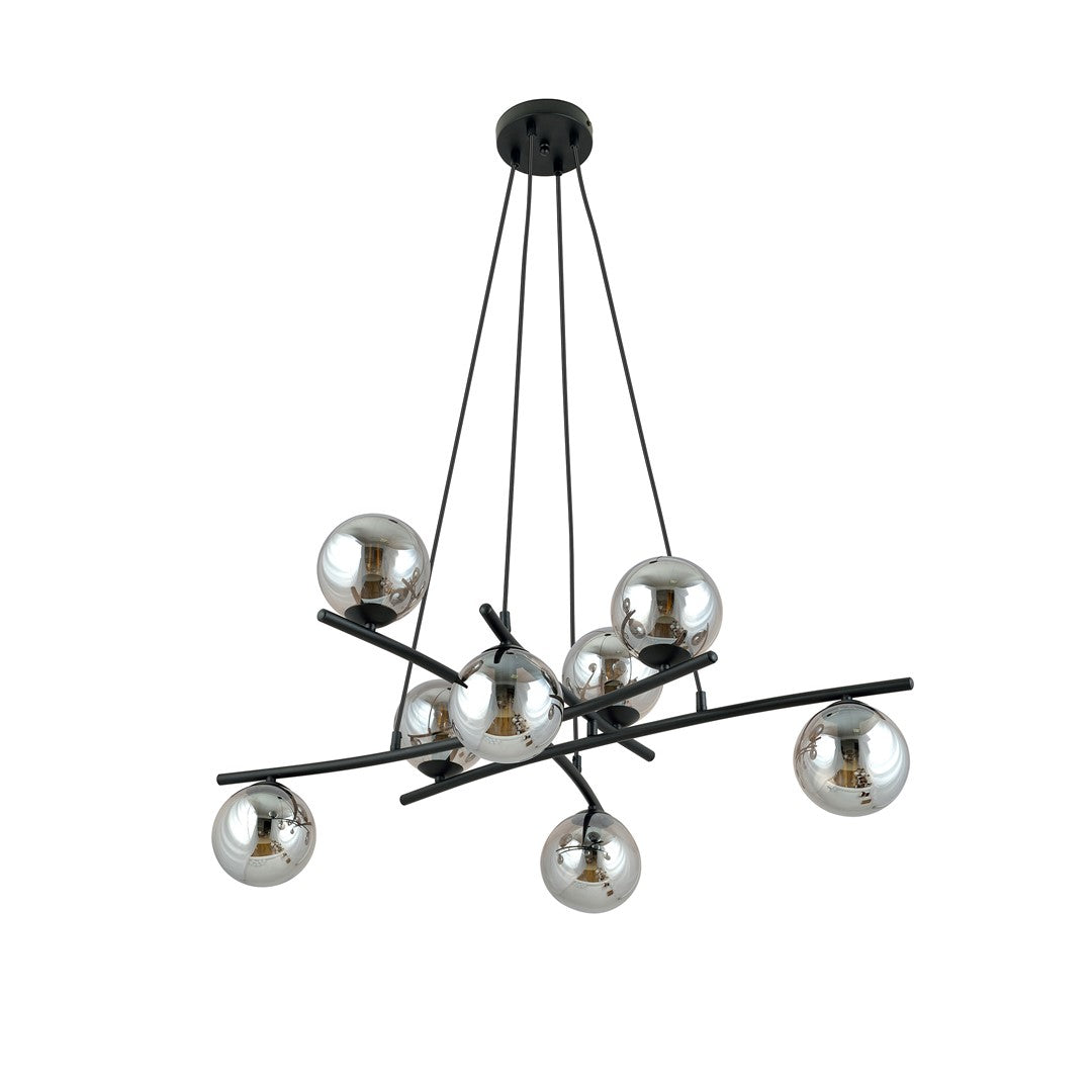 Essa 8 Light Pendant Black & Graphite