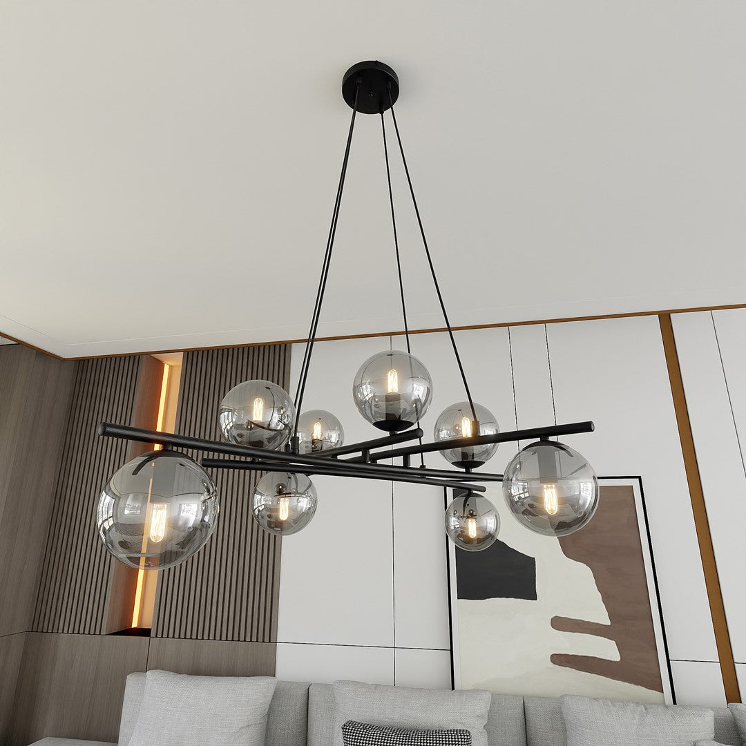 Essa 8 Light Pendant Black & Graphite